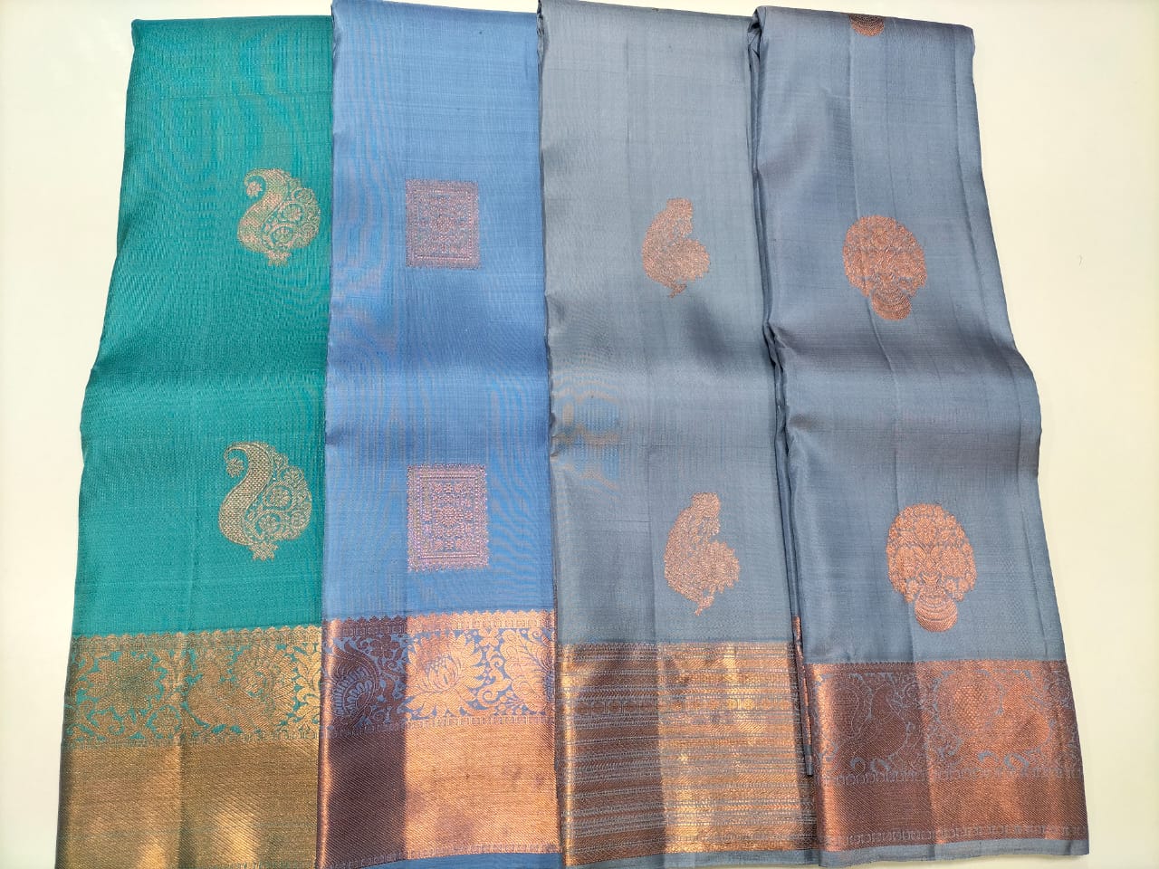 Copper Zari Border Kanchipuram Silk Sarees Collection - Image 3