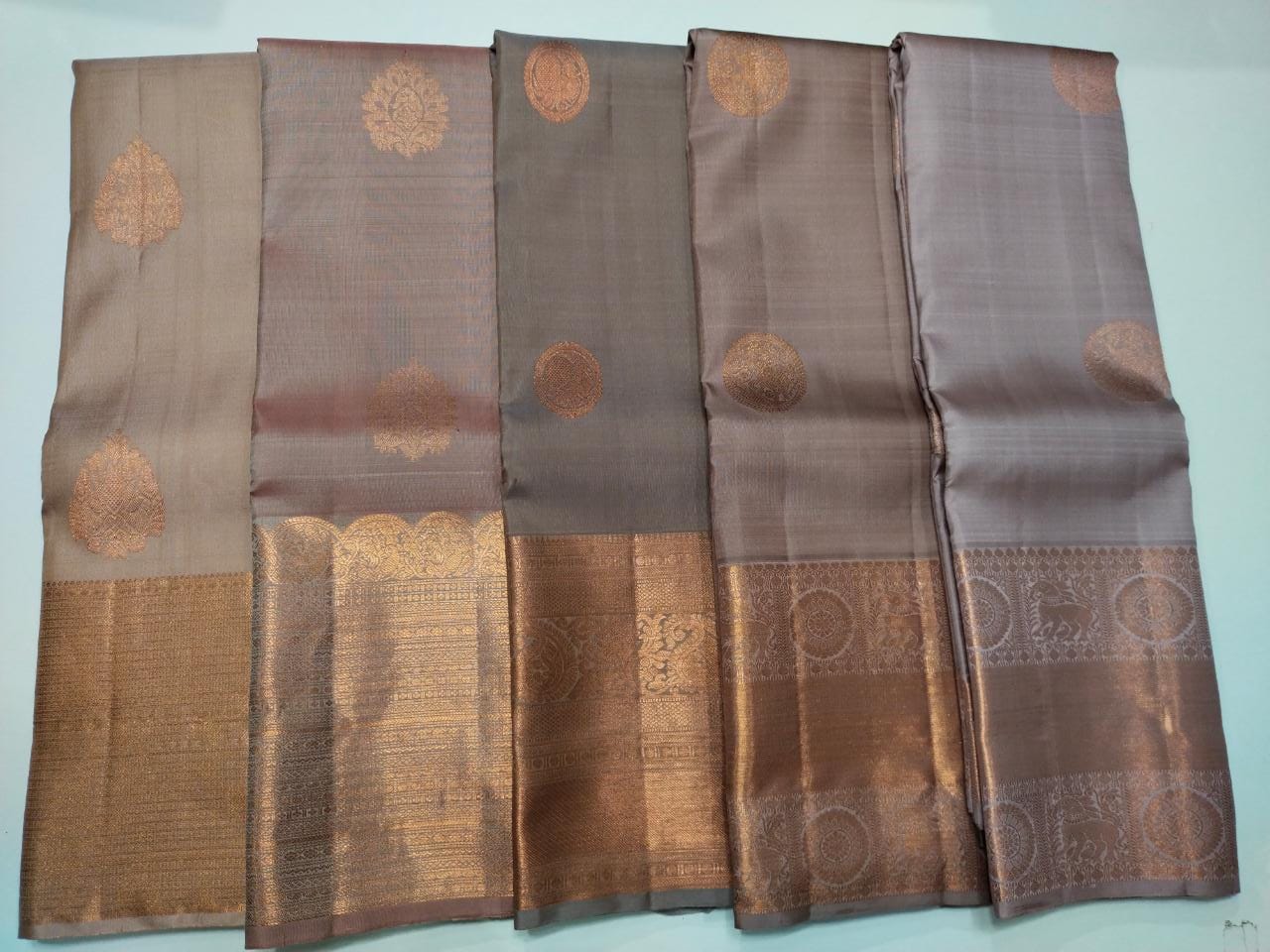 Copper Zari Kanchipuram Silk Sarees - Image 4
