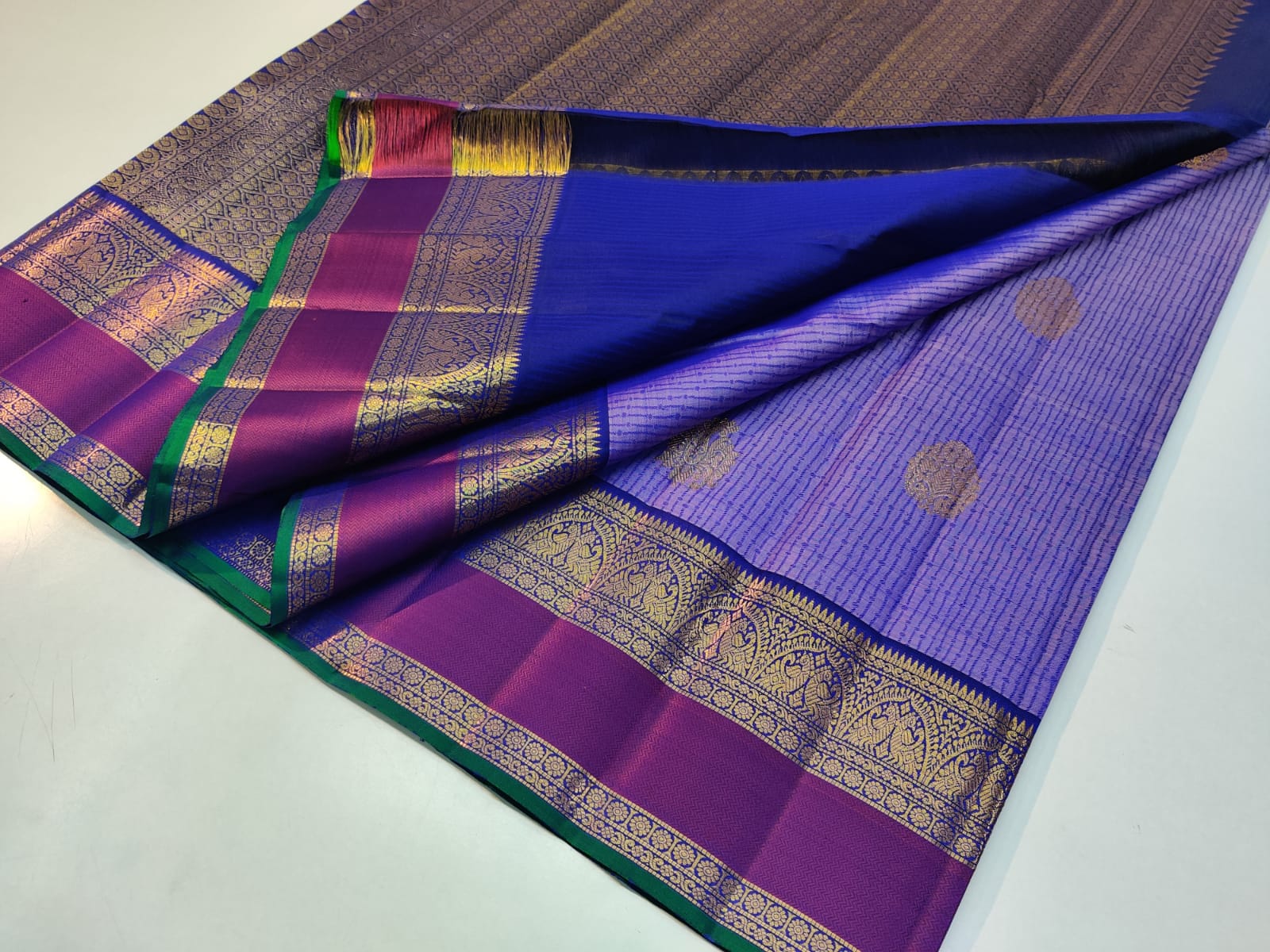 Embossed Kanchipuram Silk Sarees - Image 3