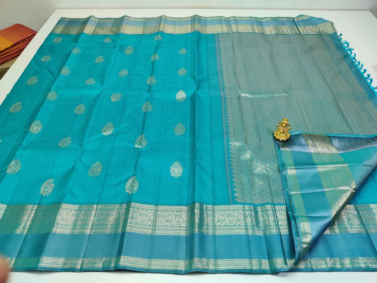 Embossed Kanchipuram Silk Sarees - Image 5