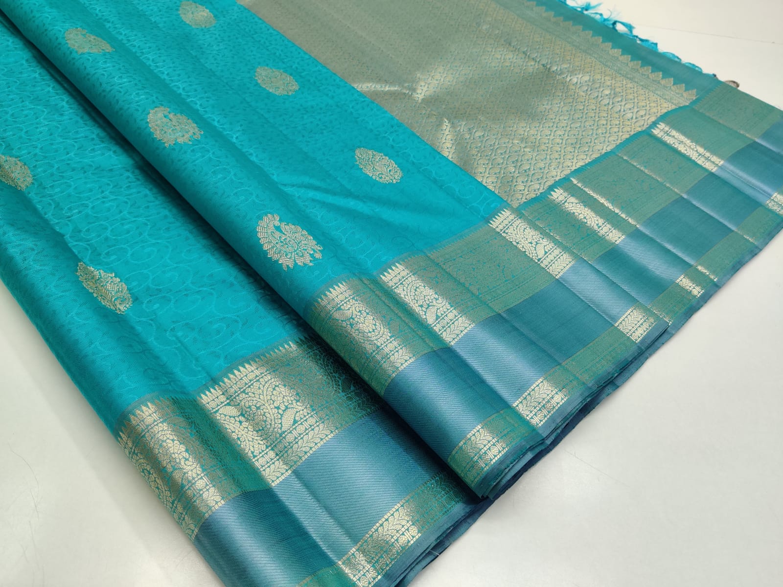 Embossed Kanchipuram Silk Sarees - Image 6