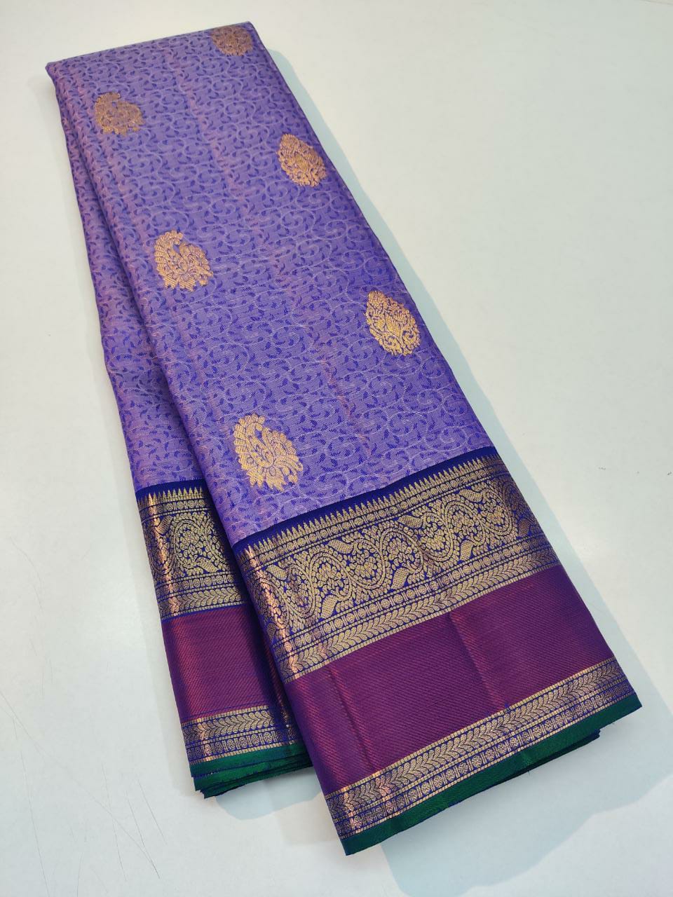 Embossed Kanchipuram Silk Sarees - Image 7