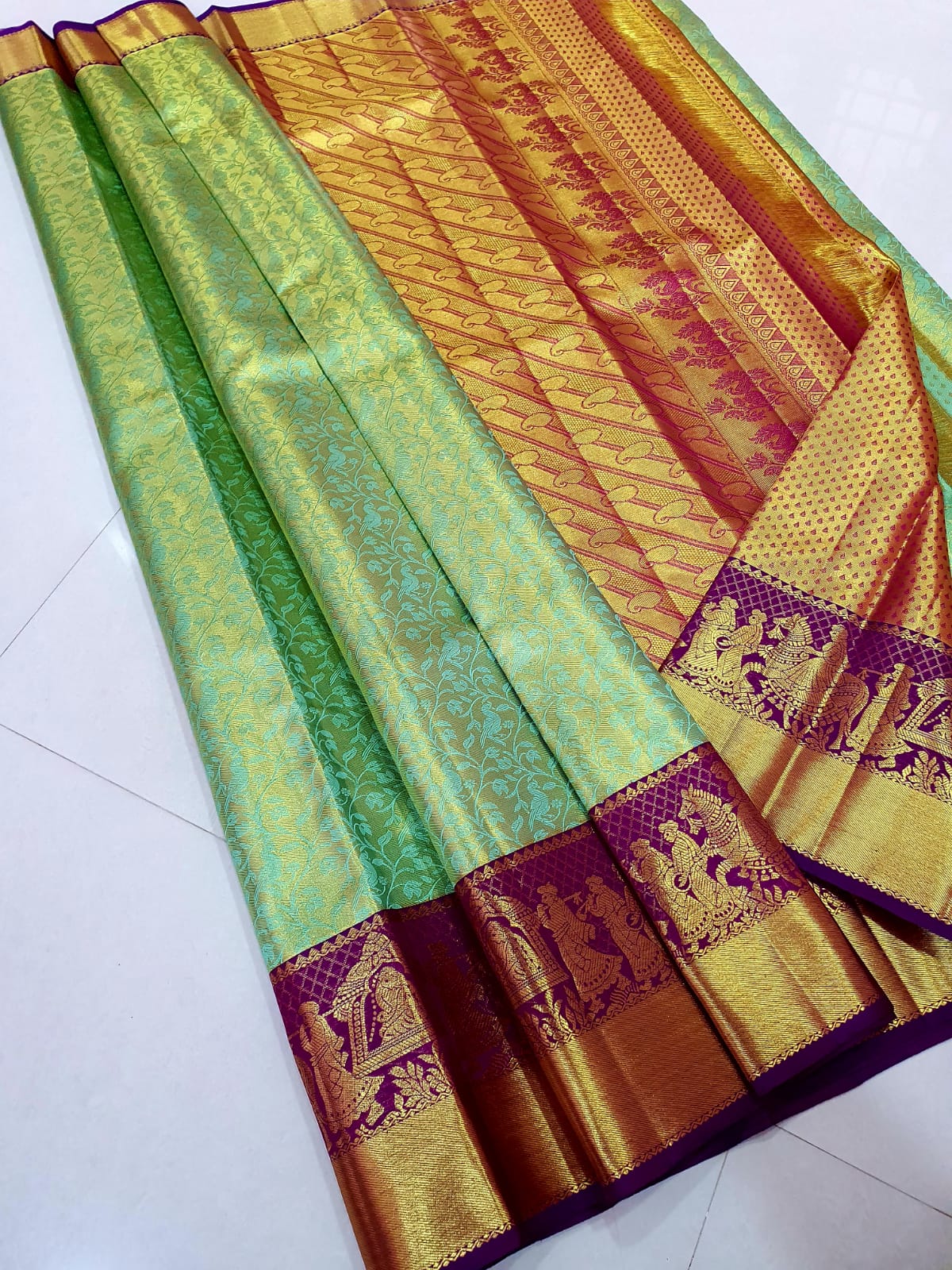 Exclusive Pallaku Design Bridal Kanchipuram Tissue Silk Sarees Collection - Image 7
