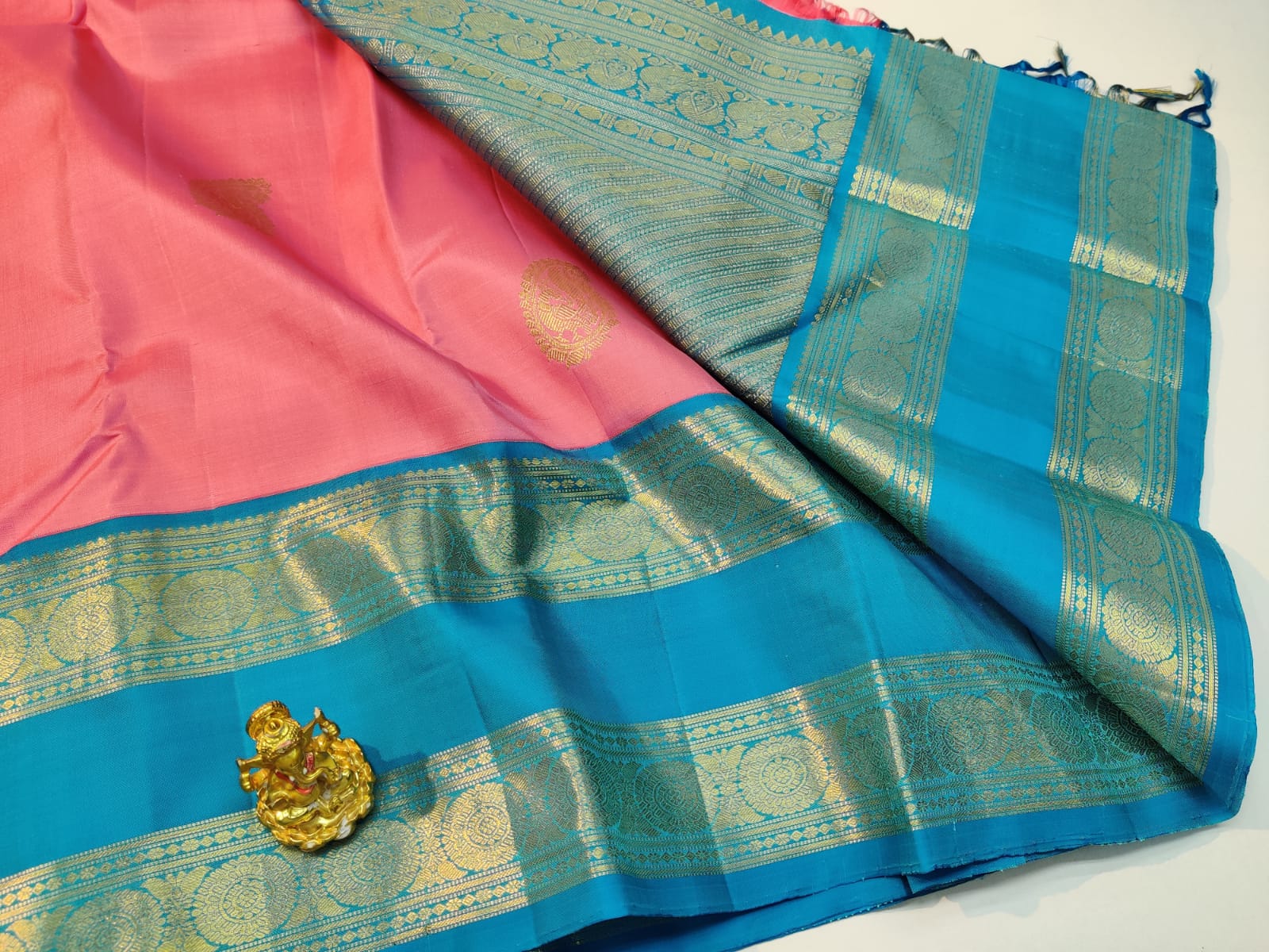 Pink Korvai Kanchipuram Silk Saree - Image 4