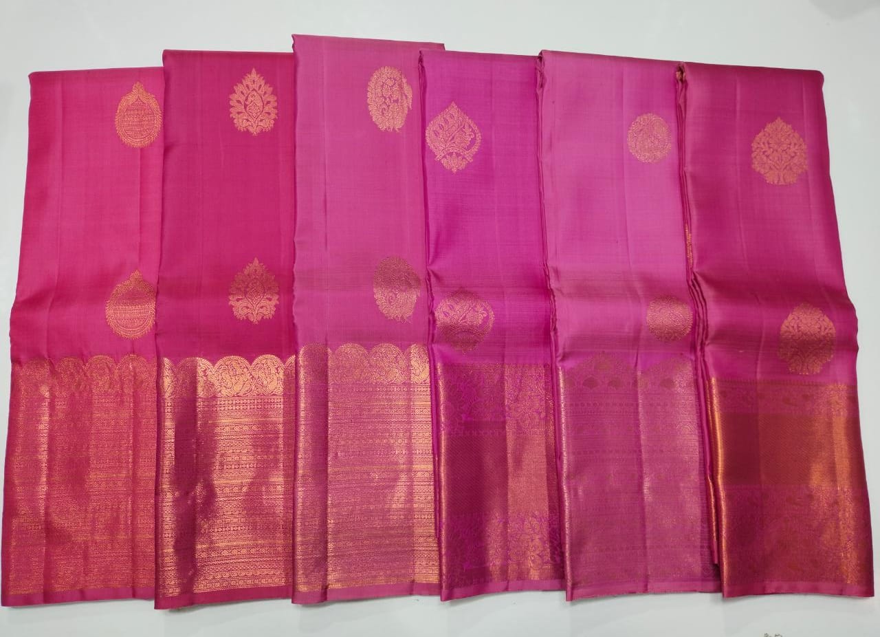 Trendy Copper Zari Border Kanchipuram Silk Sarees Collection - Image 3