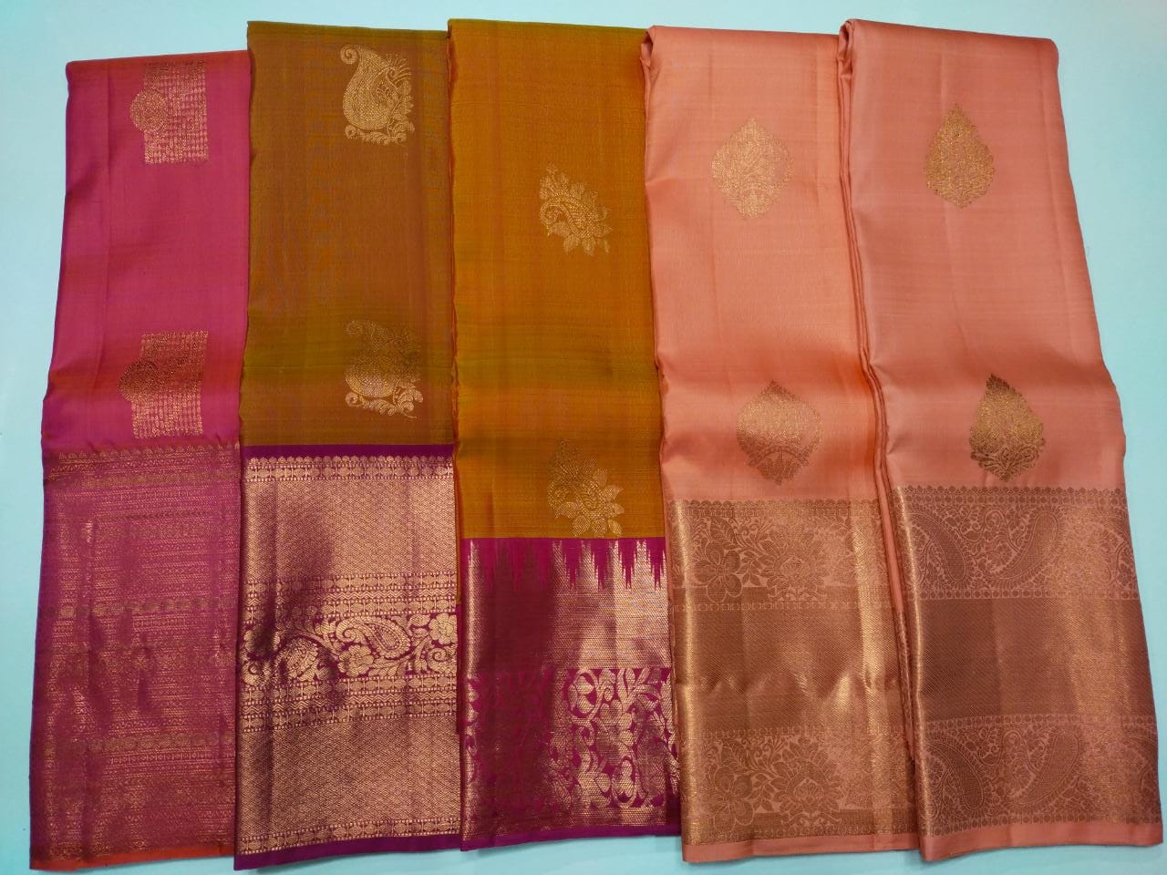 Trendy Copper Zari Border Kanchipuram Silk Sarees Collection - Image 4