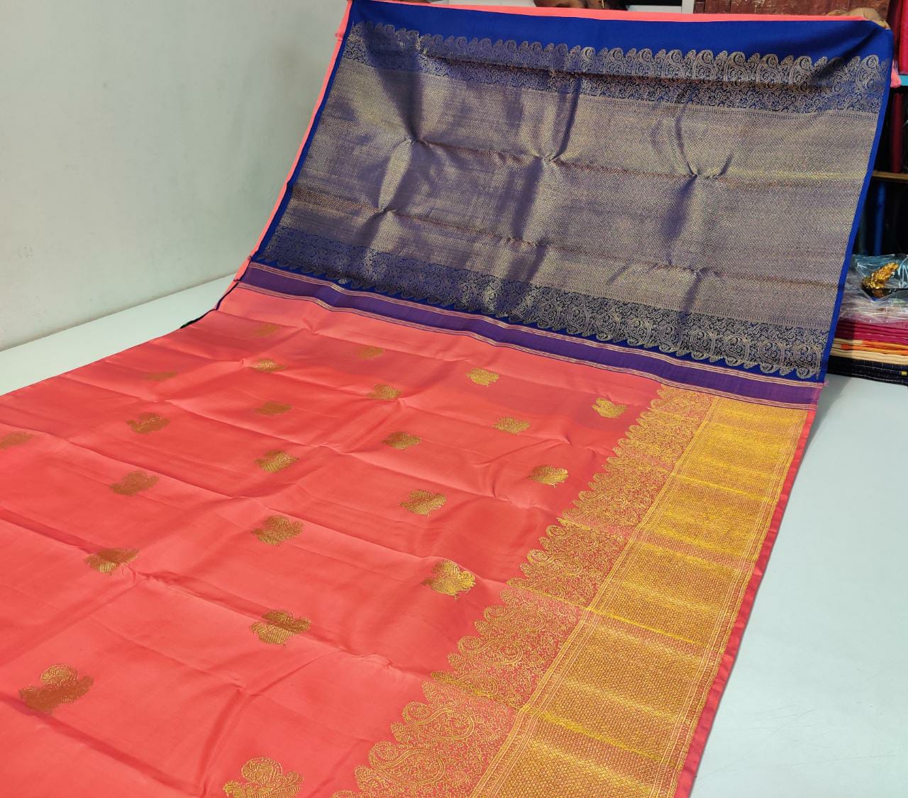 Turning Border Kanchipuram Silk Sarees - Image 3